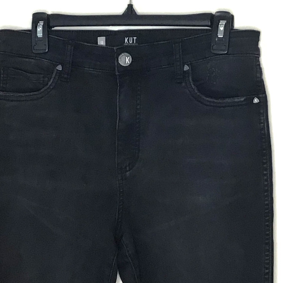 Kut from the Kloth Black Connie FabAb Ankle Skinny Distressed Jeans Size 12 - Picture 2 of 9